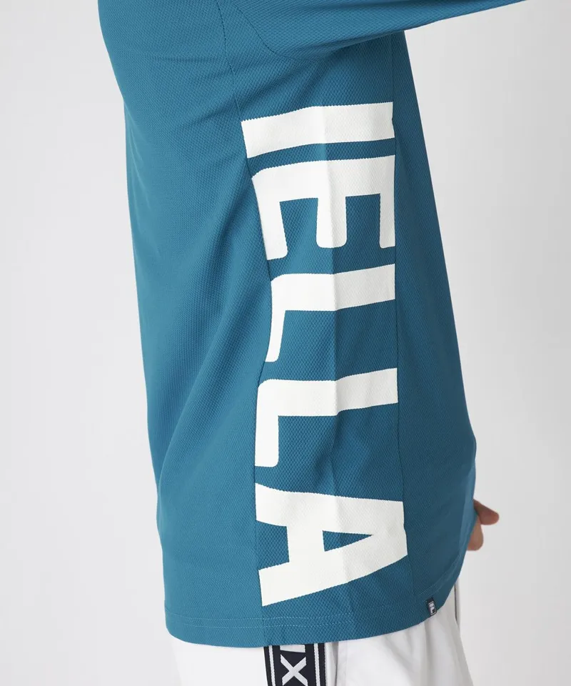 FILA GOLFサイドロゴ長袖ポロシャツ／785560-NV
