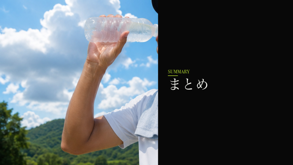 まとめ|「冷やす装備」と「早朝スタート」で夏を味方に