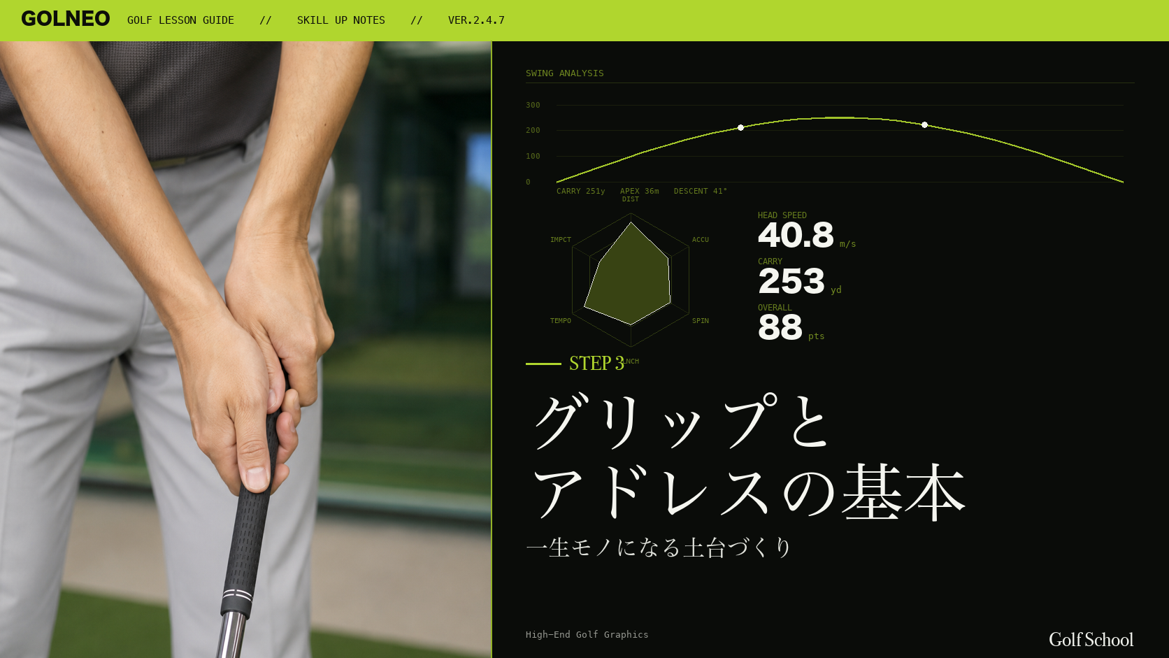 グリップとアドレスの基本