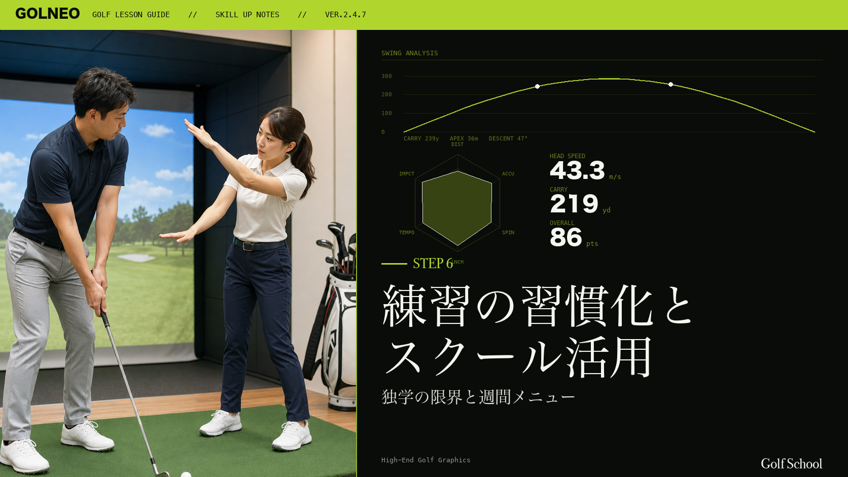 練習の習慣化とスクール活用