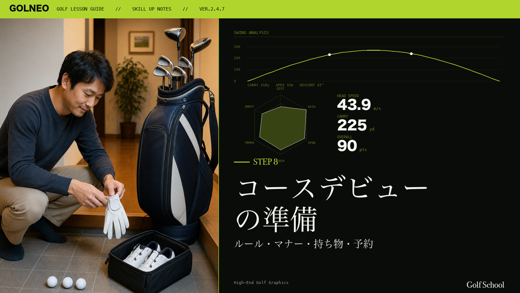 コースデビューの準備