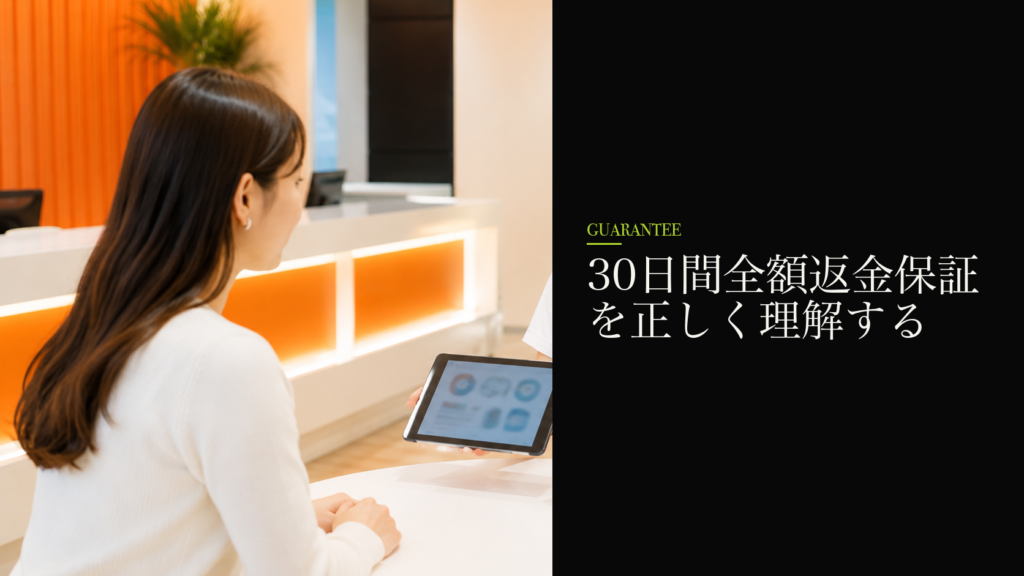30日間全額返金保証を正しく理解する