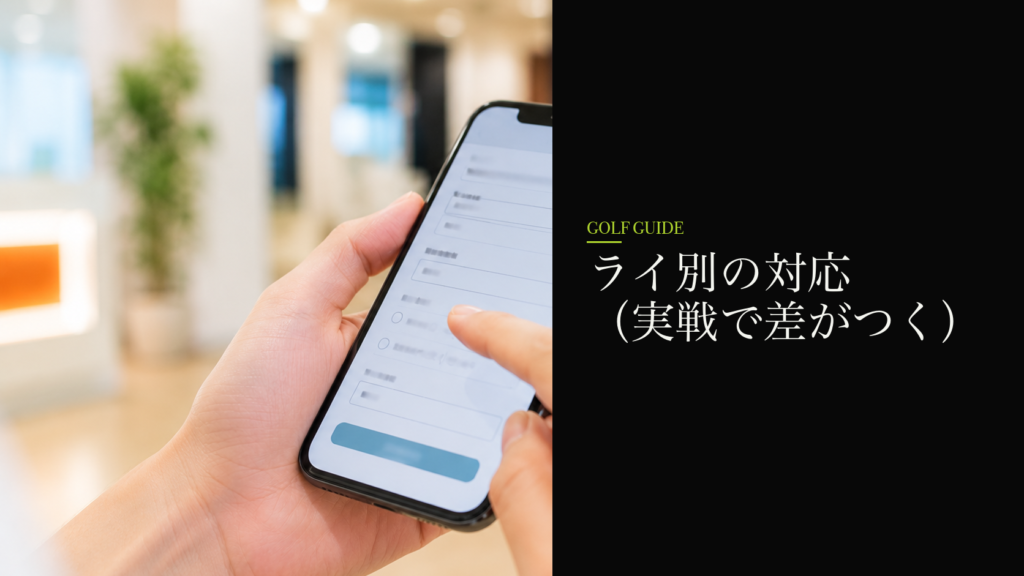 ライ別の対応（実戦で差がつく）
