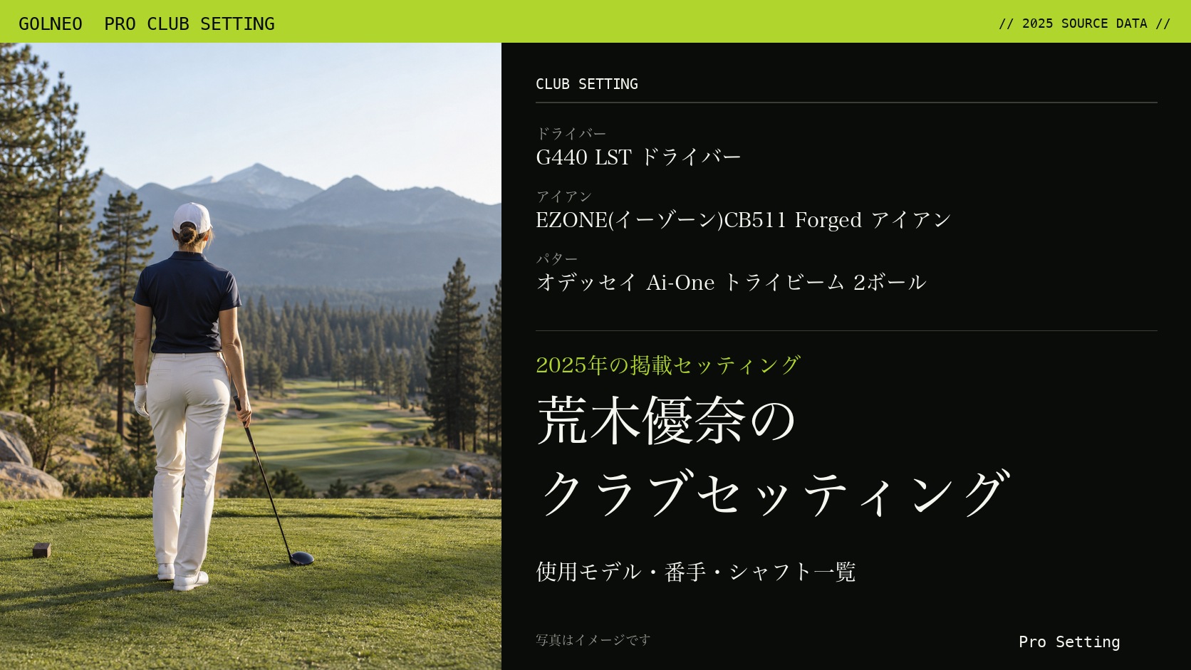 荒木優奈のクラブセッティング（写真はイメージ）