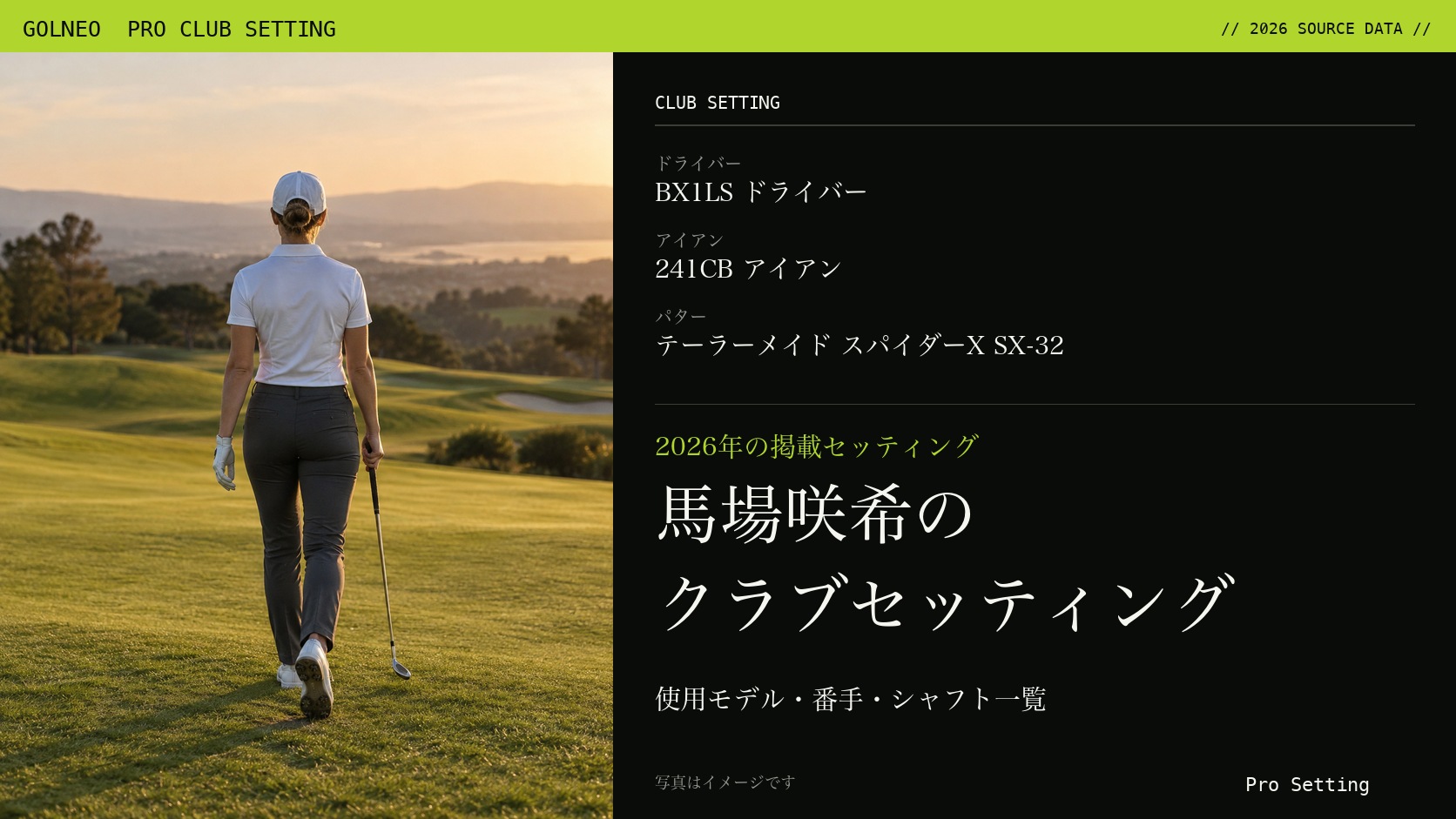 馬場咲希のクラブセッティング（写真はイメージ）