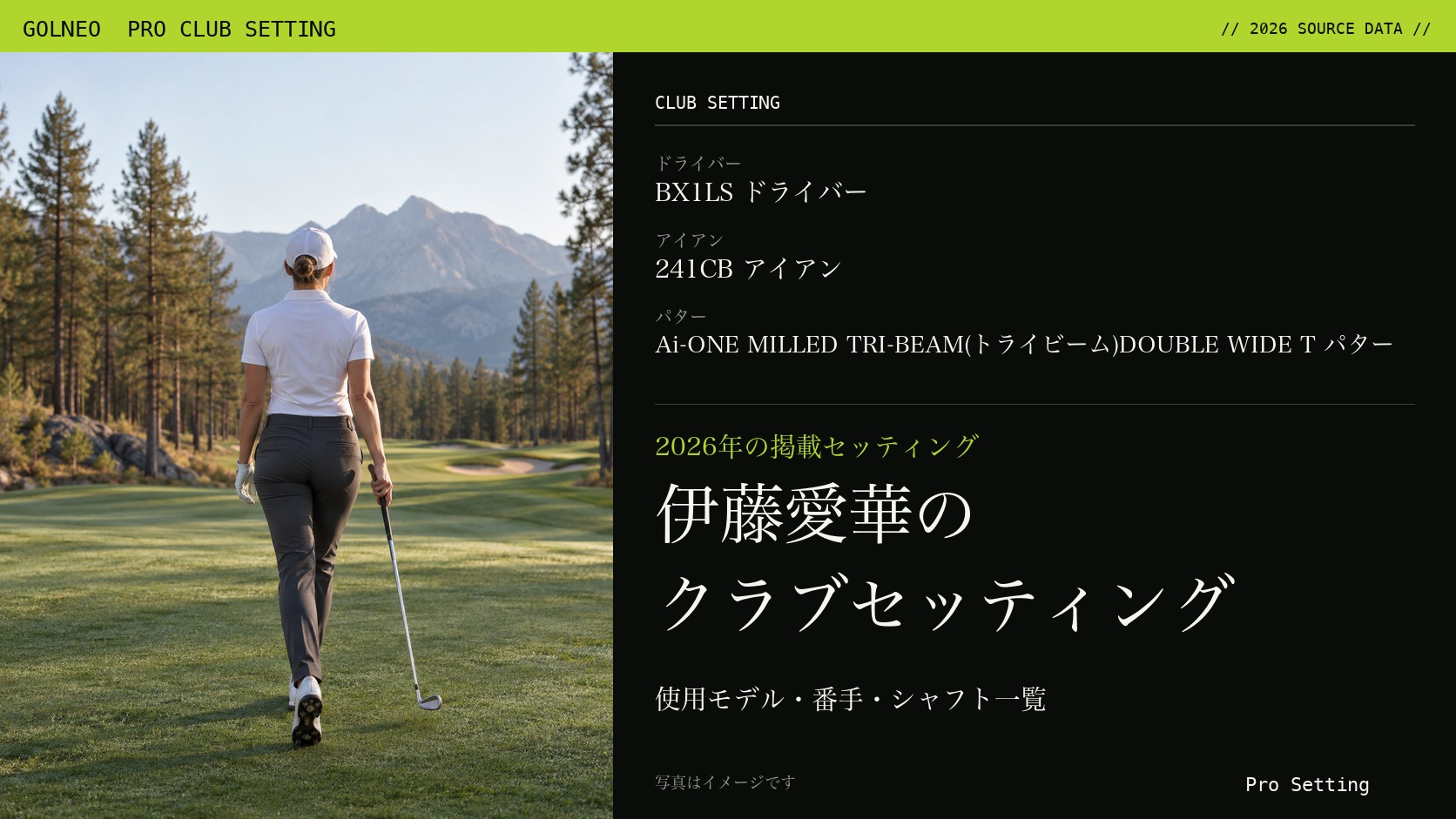 伊藤愛華のクラブセッティング（写真はイメージ）