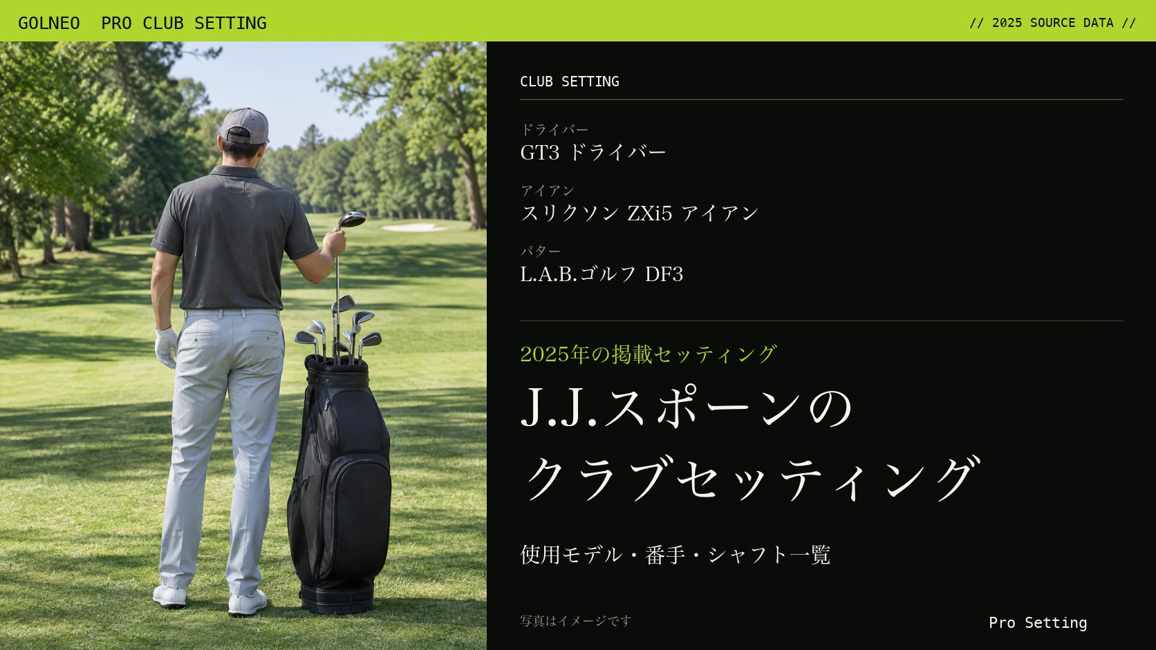 J.J.スポーンのクラブセッティング(写真はイメージ)