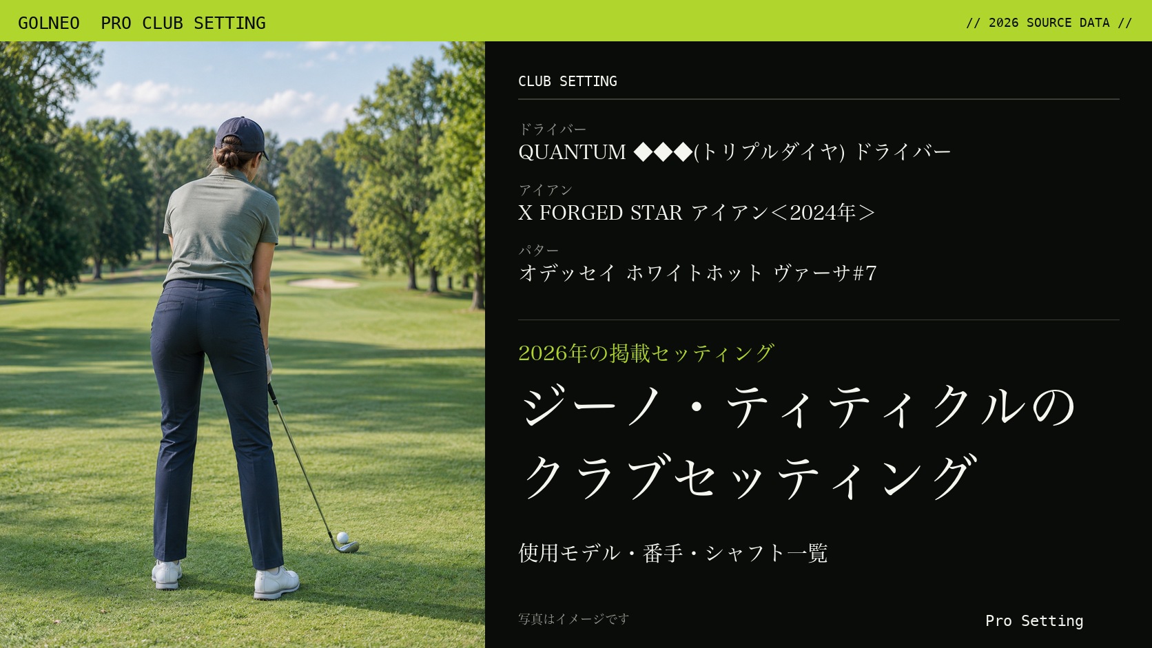 ジーノ・ティティクルのクラブセッティング(写真はイメージ)
