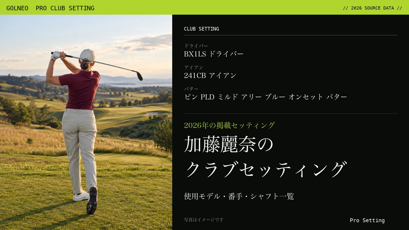 加藤麗奈のクラブセッティング（写真はイメージ）