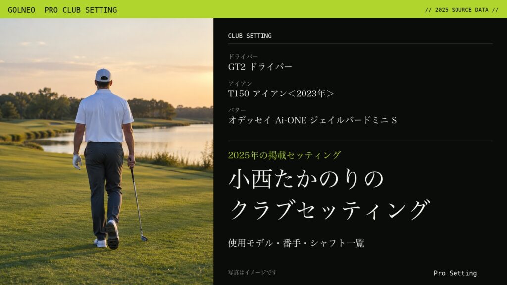 小西たかのりのクラブセッティング（写真はイメージ）