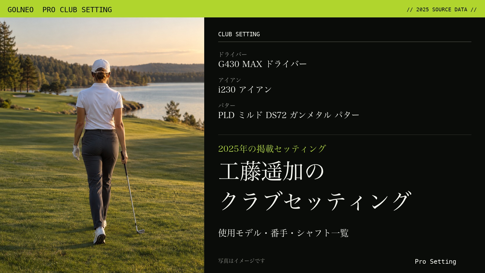 工藤遥加のクラブセッティング（写真はイメージ）
