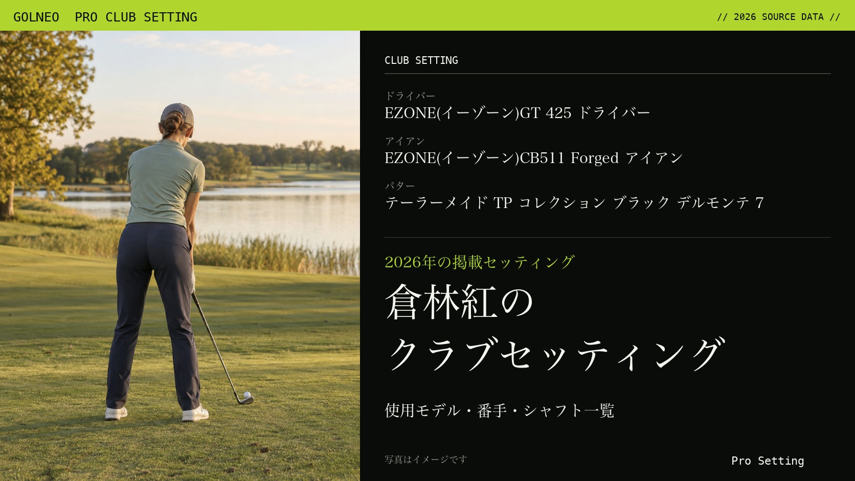 倉林紅のクラブセッティング（写真はイメージ）