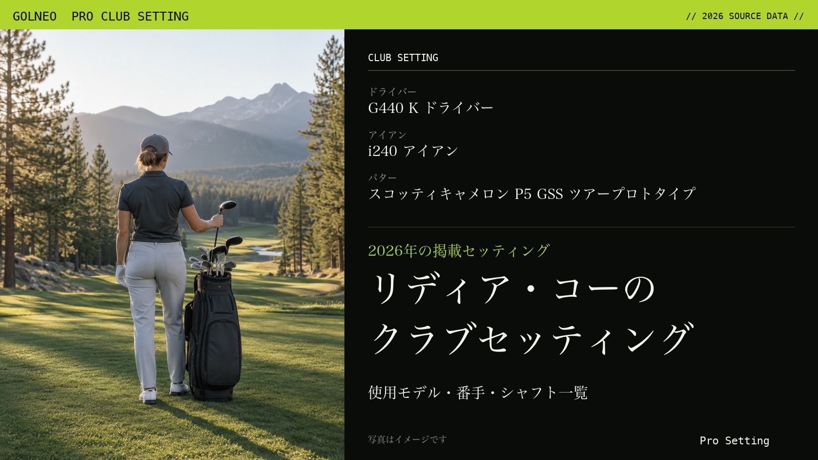 リディア・コーのクラブセッティング（写真はイメージ）