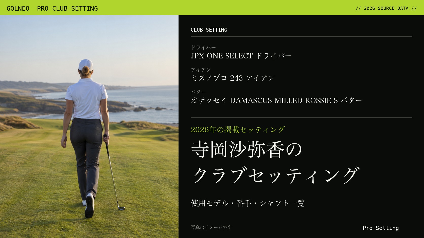寺岡沙弥香のクラブセッティング（写真はイメージ）