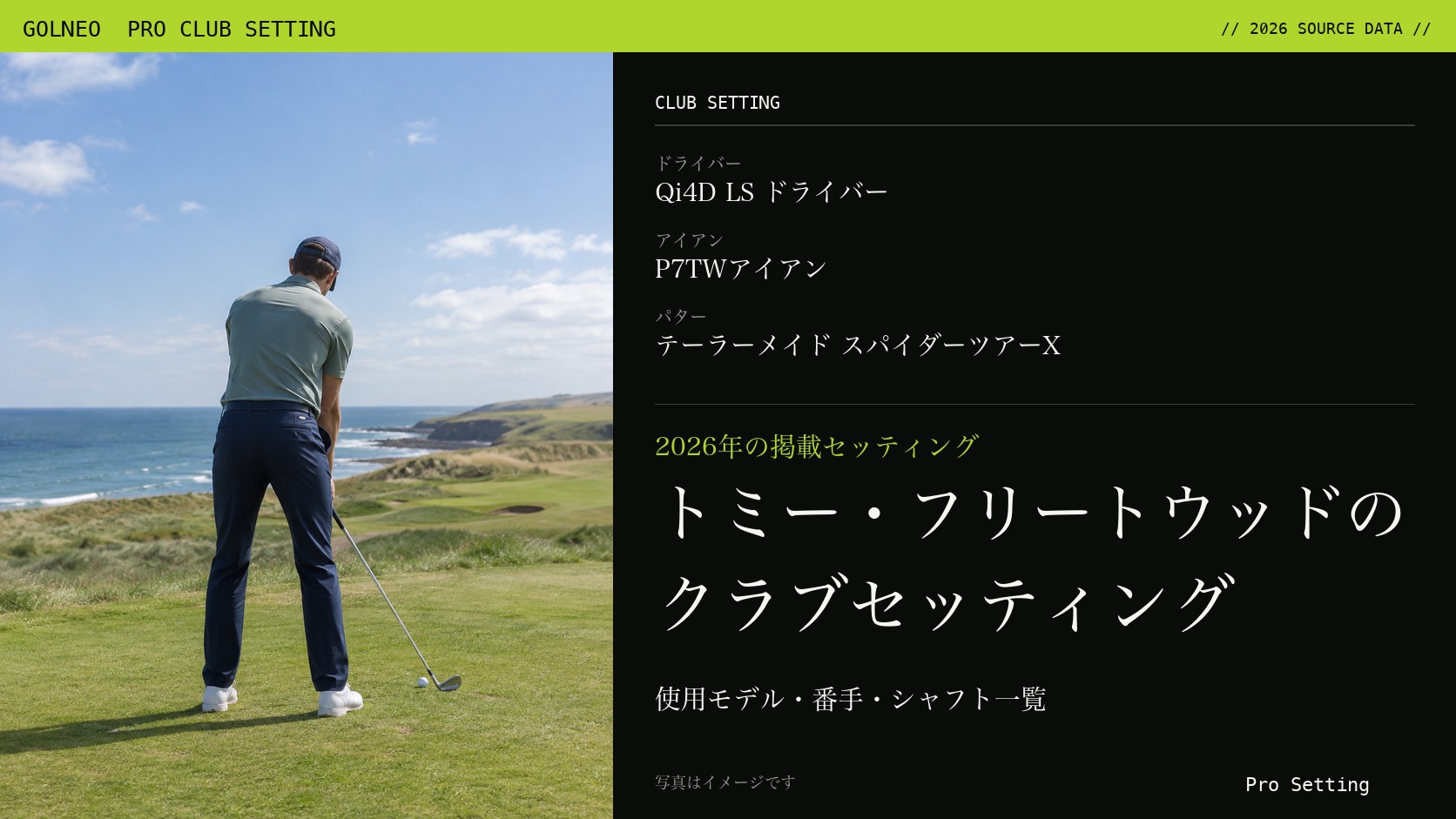 トミー・フリートウッドのクラブセッティング(写真はイメージ)