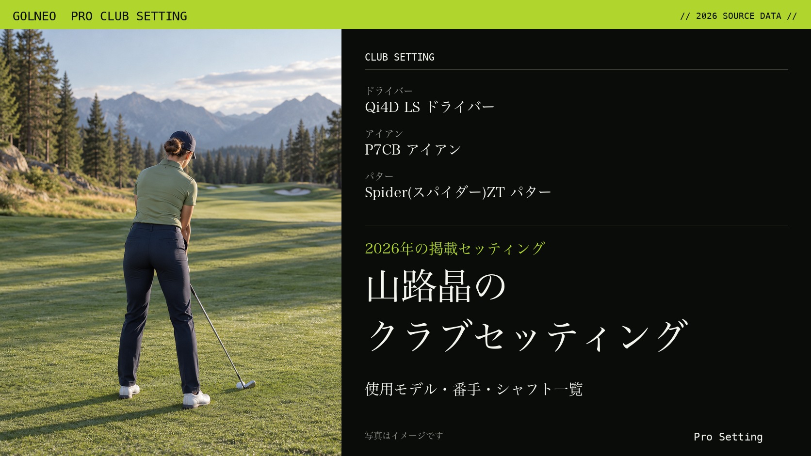 山路晶のクラブセッティング（写真はイメージ）