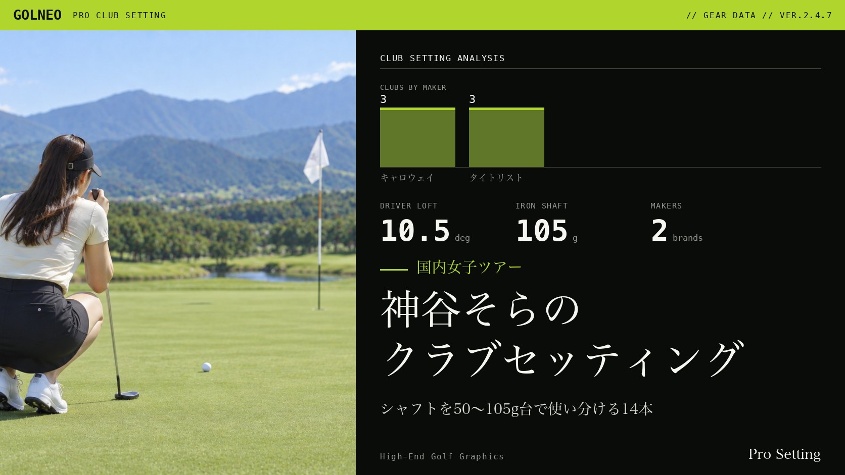 神谷そらのクラブセッティング